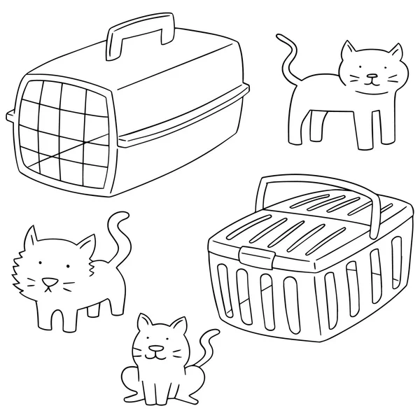Vector conjunto de gato portador — Vector de stock
