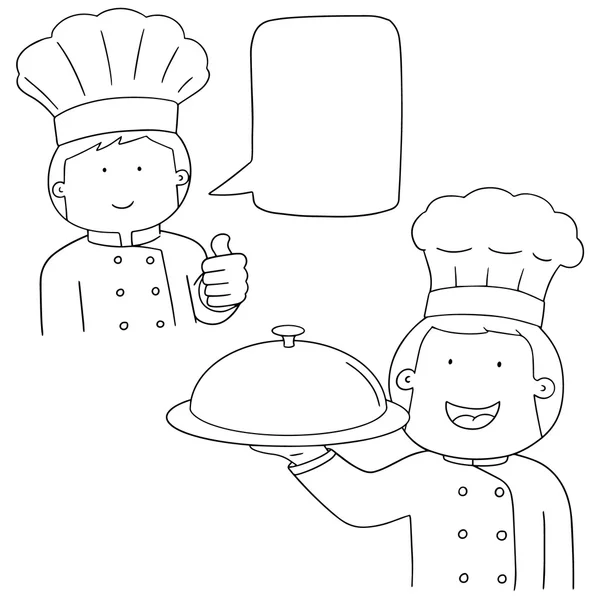 Vector set of chef — Stock Vector