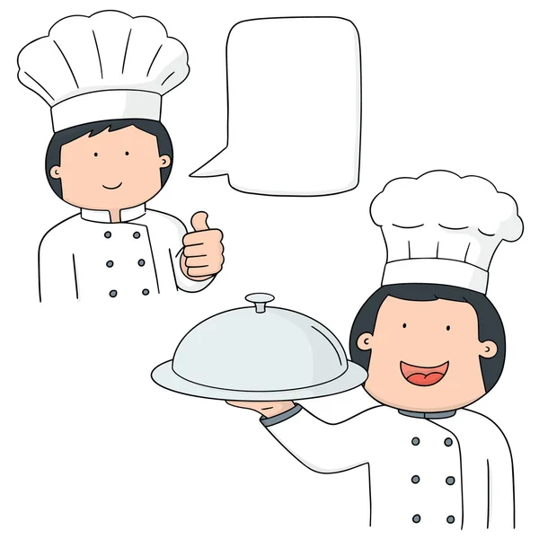 Vector set of chef — Stock Vector