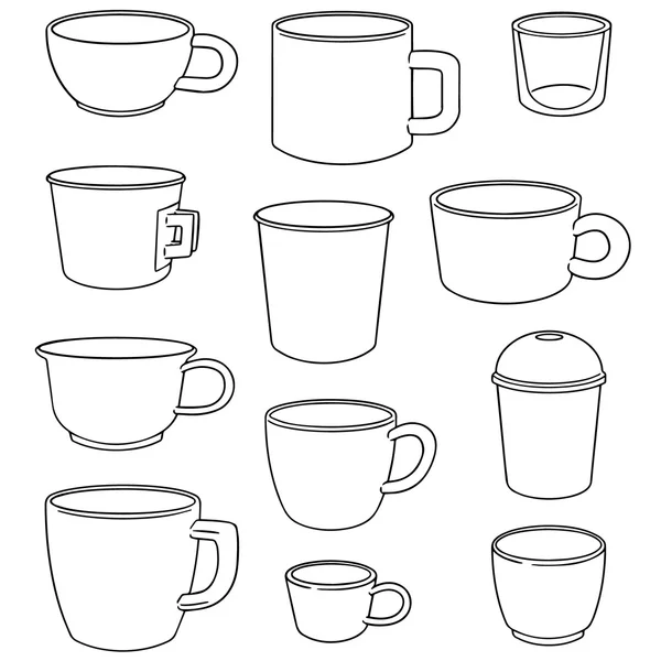 Vector conjunto de taza de bebida — Vector de stock