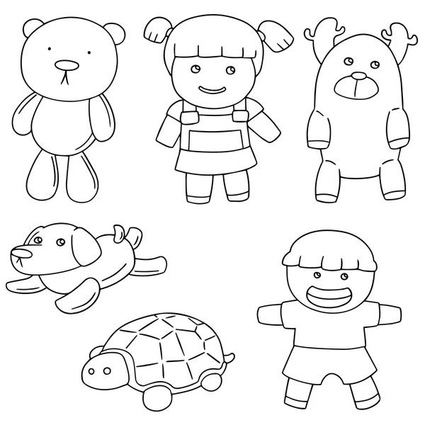 Vector set of doll — Stock Vector