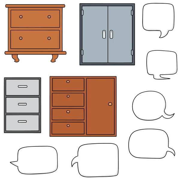 Vector set of drawer — Stock Vector