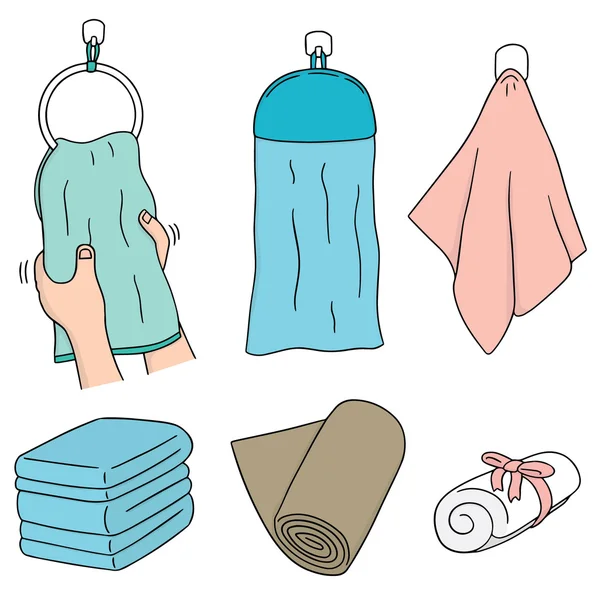 Vector conjunto de toalla de mano — Vector de stock