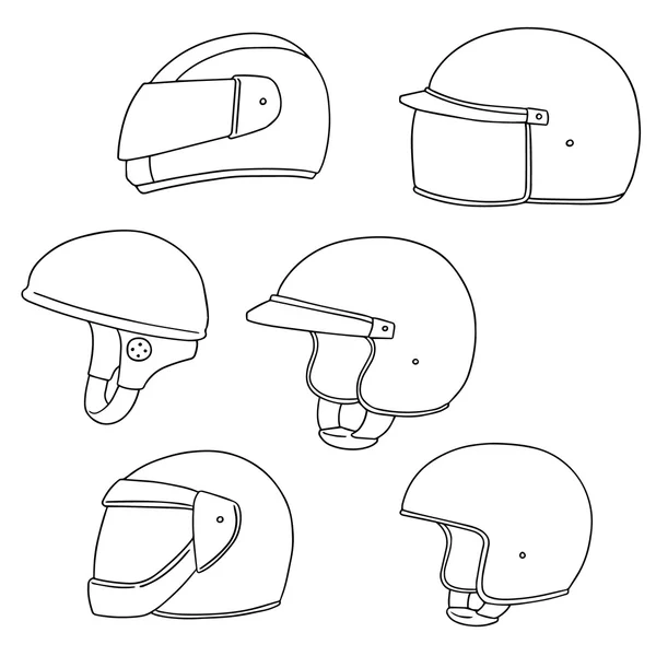 Vector set of motorcycle helmet — Stock Vector