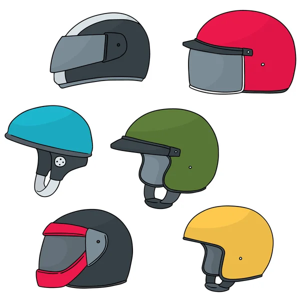 Vector set of motorcycle helmet — Stock Vector