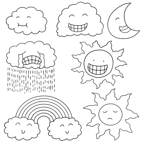 Vector conjunto de cosas en el cielo — Archivo Imágenes Vectoriales