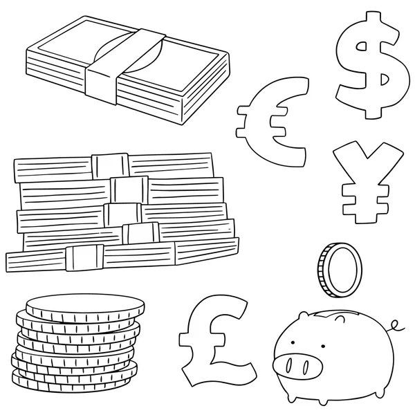 Vector set geld besparen — Stockvector