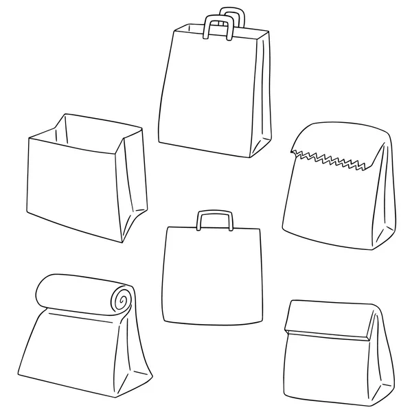 Vektor uppsättning papperspåse — Stock vektor