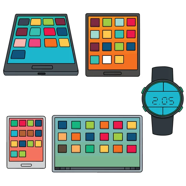 Vektorové sada smartphone, tablet a smartwatch — Stockový vektor