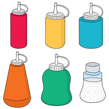 çeşni şişe vektör kümesi