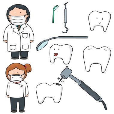 diş hekimi vektör kümesi