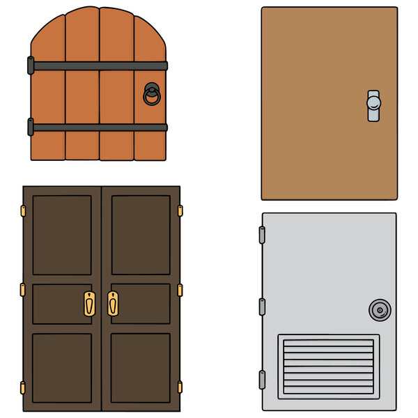 vector set of door