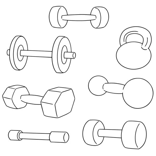 Vector set of dumbbell — Stock Vector