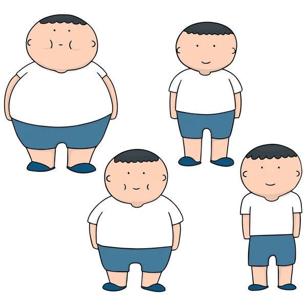 Векторний набір людини від жиру до стрункого — стоковий вектор
