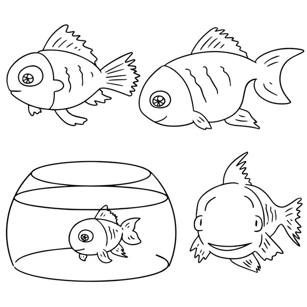 Ensemble vectoriel de poissons rouges — Image vectorielle