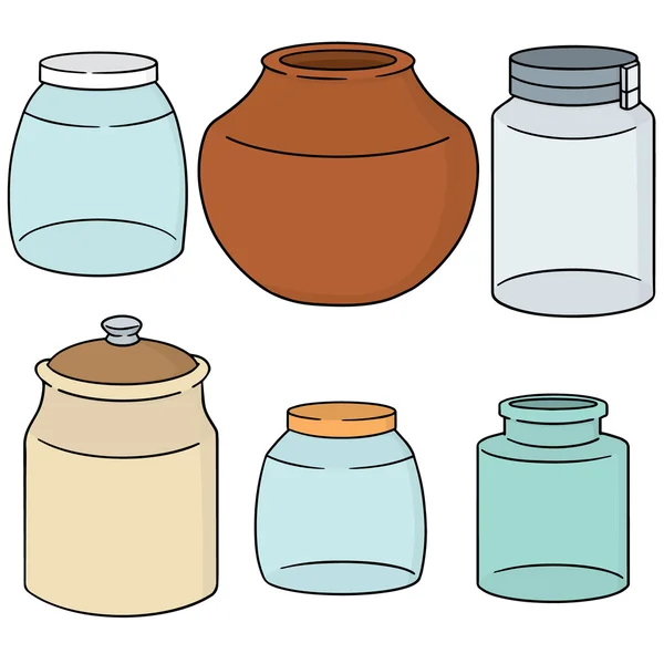 Vector set of jar — Stock Vector