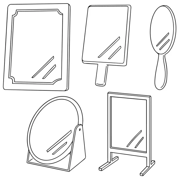 Ensemble vectoriel de miroir — Image vectorielle