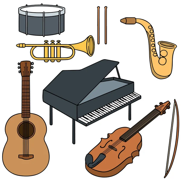 Vector set of music instrument — Stock Vector