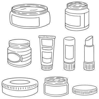 topikal kozmetik ve topikal tıp vektör kümesi