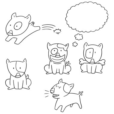 köpek, boğa korkunç vektör kümesi