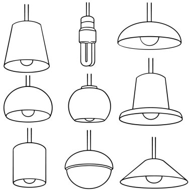 vektör tavan lambası kümesi