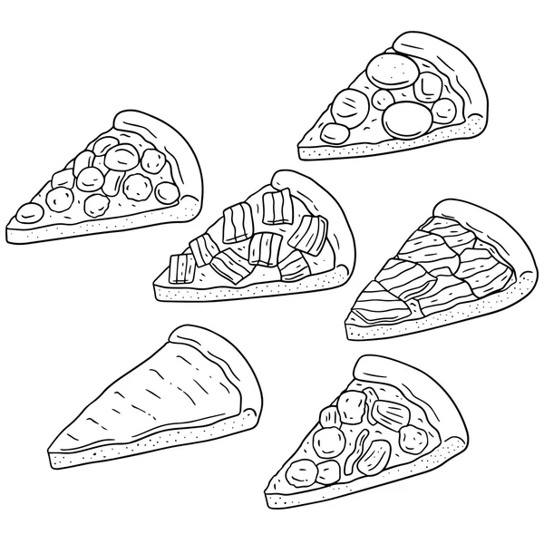 Vector uppsättning pizza — Stock vektor