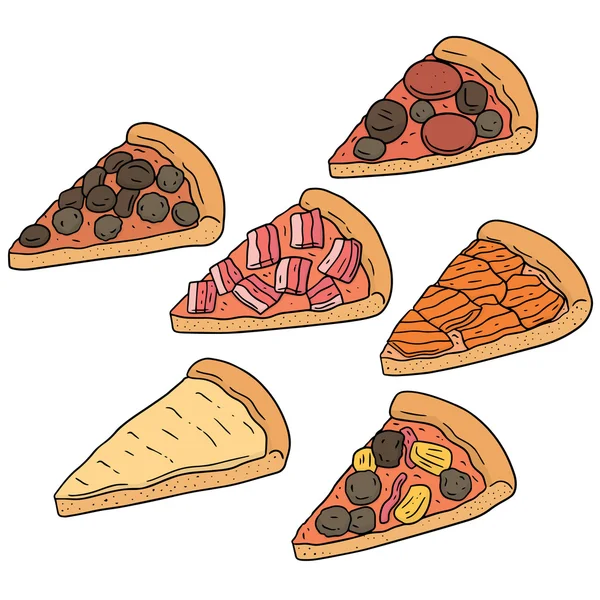 Vektör set pizza — Stok Vektör