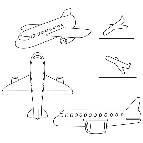 Vektorsatz des Flugzeugs — Stockvektor