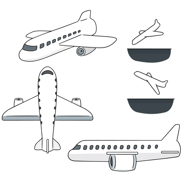 Vektorsatz des Flugzeugs — Stockvektor