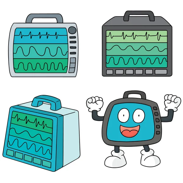 Vector conjunto de monitor de signos vitales — Vector de stock