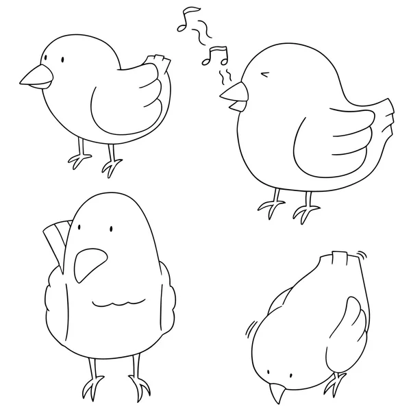 Insieme vettoriale di uccelli — Vettoriale Stock