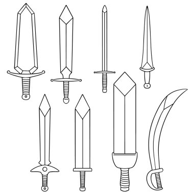 vektör set kılıç