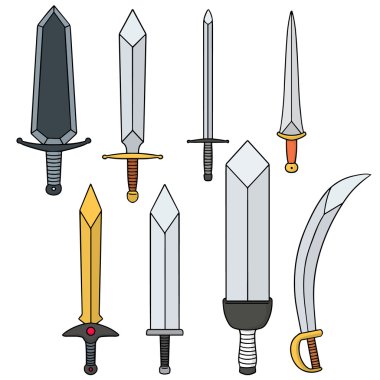 vektör set kılıç