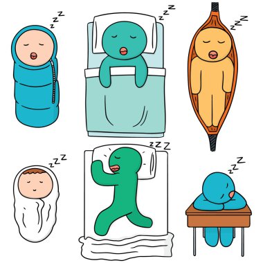 Uyuyan adam vektör kümesi