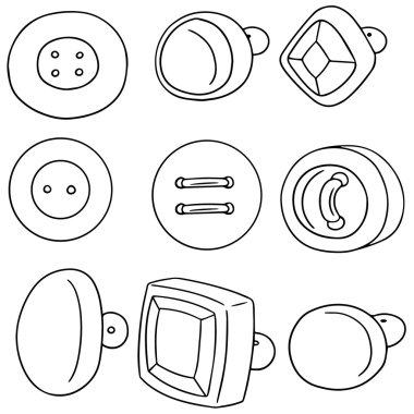 Dikiş düğmesinin vektör kümesi