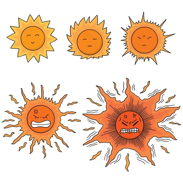 Векторний набір сонця — стоковий вектор