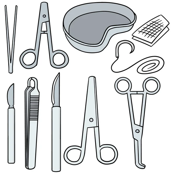 Vector set of surgical instrument — Stock Vector