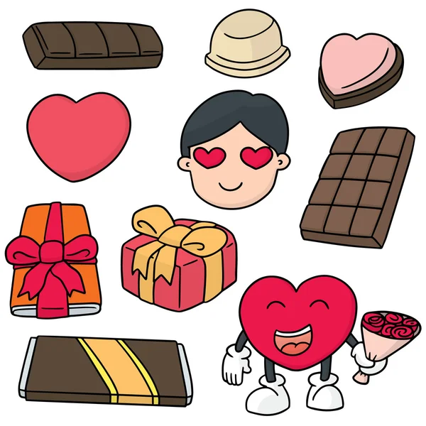 Conjunto de vetor de chocolate — Vetor de Stock