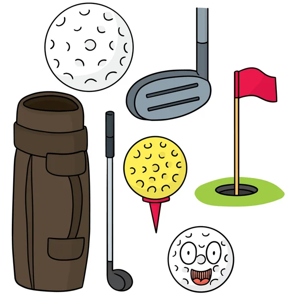 Vector set of golfer and golf equipment Stock Vector Image by