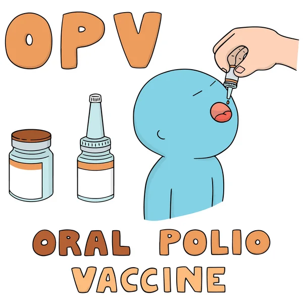 Vector uppsättning oralt poliovaccin — Stock vektor