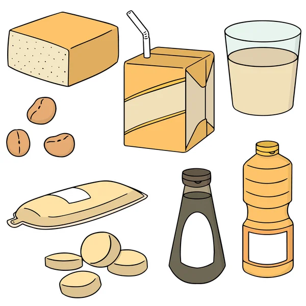 Векторный набор соевого продукта — стоковый вектор