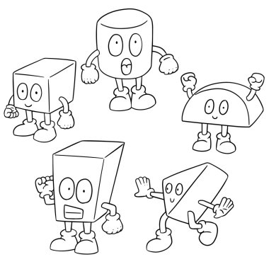 vektör set oyuncak blok karikatür