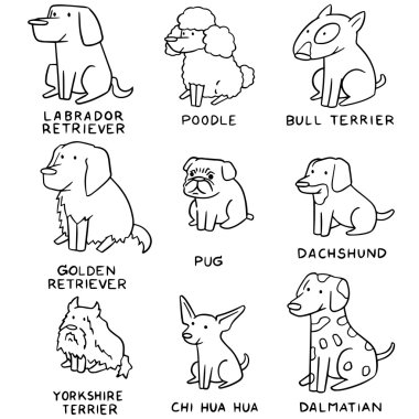 vektör köpek kümesi