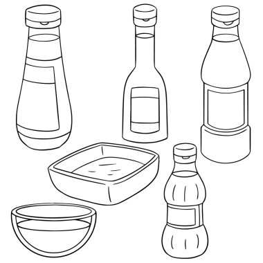 vektör set balık sosu