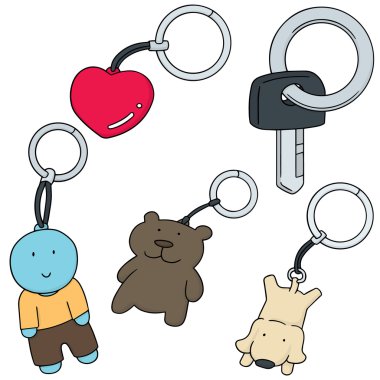 vector set of keychain clipart
