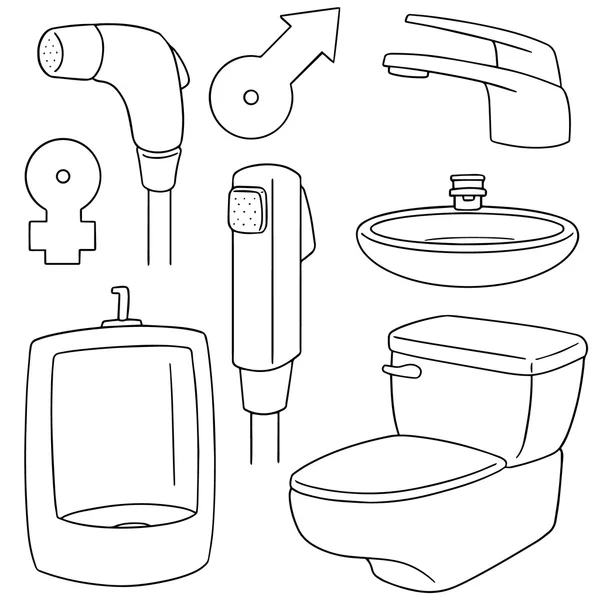 Jeu vectoriel d'icône de toilette — Image vectorielle