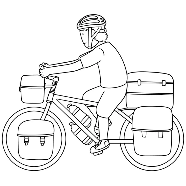 Conjunto vetorial de bicicleta de turismo — Vetor de Stock