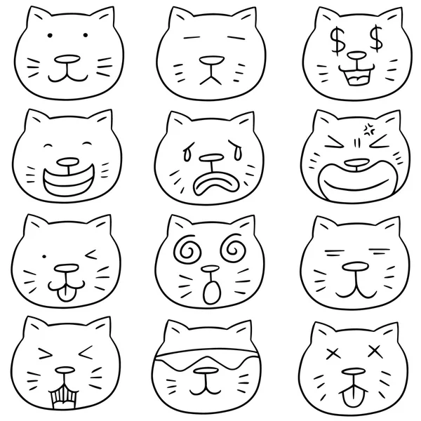 Σύνολο διανυσματικών πρόσωπο γάτα — Διανυσματικό Αρχείο
