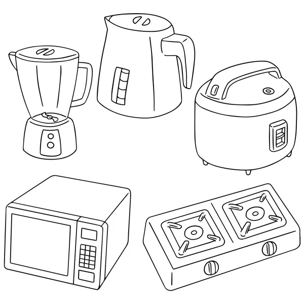 Векторный набор кухонной техники — стоковый вектор