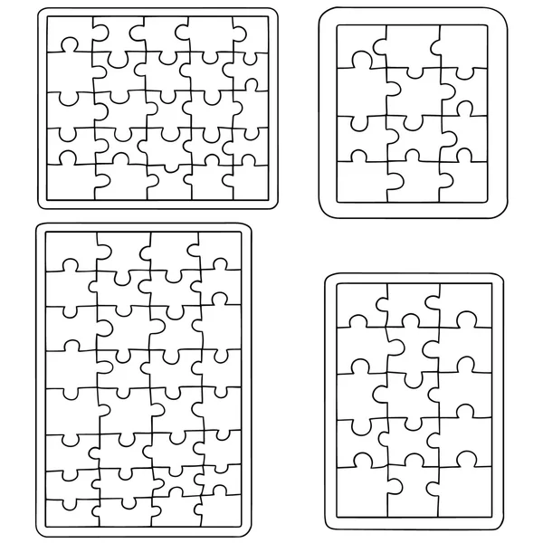 Vektor-Set von Puzzle — Stockvektor